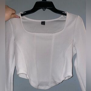 SHEIN White Textured Crop Top